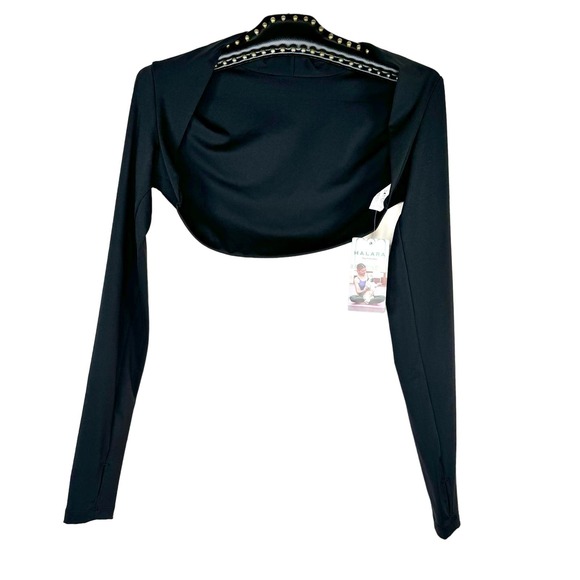 Halara Black Cloudful Air Plush Cropped Yoga Sports Top Medium NWT - Picture 2 of 11